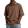 thumbnail image 2 of Men's Classic Fit Short Sleeve Dual Tipped Collar Polo Shirt Coffee M, 2 of 9