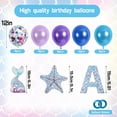 thumbnail image 3 of Mermaid Birthday Decorations: Happy Birthday Banner, 12inch Blue & Purple Balloons, Confetti Balloons, Ribbons - Ariel Theme - 23pcs, 3 of 3