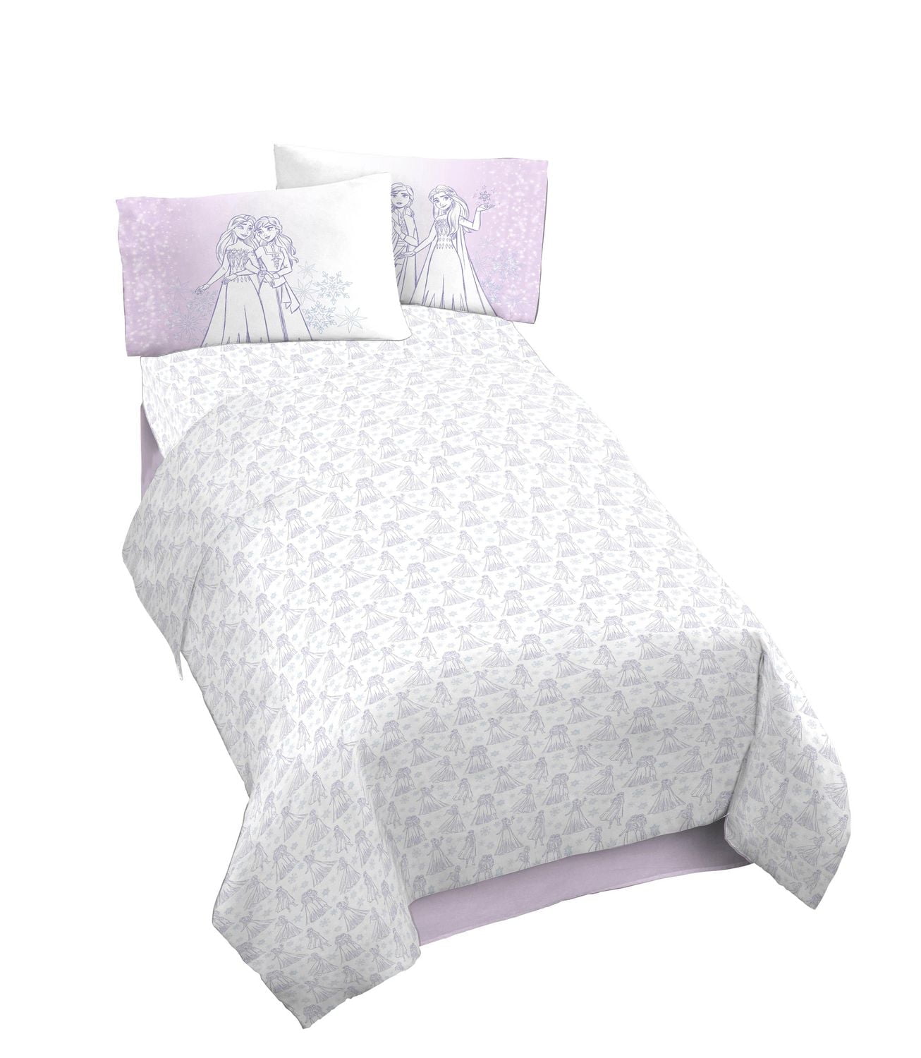 Frozen 'Aventures Glaciales' Ensemble de Draps 4-Pièces pour Lit 2 Places pour Enfants, 100 % Polyester Pour Lit 2 Places