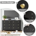 thumbnail image 4 of Black Dresser, Modern 6 Drawer Double Dresser for Bedroom with Gold Pulls, Adults & Kids Wide Dressers & Chests of Drawers for Hallway, Entryway, 4 of 14