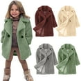 thumbnail image 5 of Hicidod Toddler Fleece Jacket For Girl Winter Thick Warm Teddy Coat Kids Solid Button Down Laple Neck Sherpa Cardigan, 5 of 6
