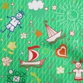 thumbnail image 1 of oneOone Rayon Sea Green Fabric Kids Fabric For Sewing Printed Craft Fabric By The Yard 56 Inch Wide, 1 of 4