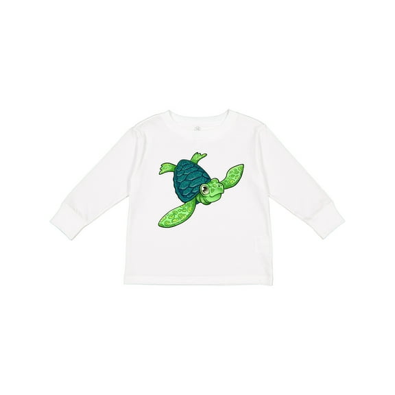 Inktastic Sea Turtle with Swirls Boys or Girls Long Sleeve Toddler T-Shirt