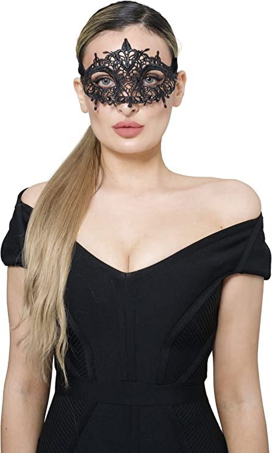 Luxury Mask – Women’s Stunning Masquerade Lace Mask – Lace Headpiece for Adult – Disguise for Costume Party, Cosplay & More