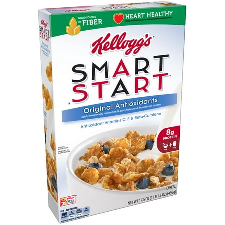 (2 Pack) Kellogg's Smart Start Breakfast Cereal, Original Antioxidants, 17.5