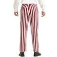 thumbnail image 3 of INSPIRE CHIC Striped Dress Pants for Men's Straight Leg Color Block Business Trousers 30 Red White, 3 of 5