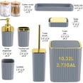 thumbnail image 2 of Grey Bathroom Accessory Set-9PC Set with Toilet Brush, Trash Can, Soap Dispenser, Q-Tip Holder | Modern Home Bath Essentials (Grey, Bath Set), 2 of 4