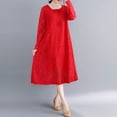 thumbnail image 2 of Sexlip Womens Midi Dress Long Sleeve Lace Design Soft Fabric Flared Silhouette for Formal Occasions Red XXL, 2 of 5