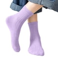 thumbnail image 5 of Fancifize Girls Boys Cotton Socks Kids Soft Strentch Bereathable Baisc Solid Color Ribbed Mid Socks 1-12 Years, 5 of 6