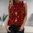 thumbnail image 2 of QASIEATN Women Print Daily Summer Shirts for Women's O Neck Tank Tops Print Blouse Sleeveless Workout Shirts Casual Loose Tees, 2 of 9