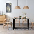 thumbnail image 3 of Gymax Modern Dining Table for 4 People w/ Metal Frame Bamboo Top Black, 3 of 10
