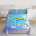 thumbnail image 2 of Homewish Cute Unicorn Animal Bedding Comforter Set for Kids, Kawaii Cartoon Butterfly Twin Comforter Sets, Glitter Rainbow Bedding Set, Super Cozy Room Decor, 2-Piece, 2 of 8