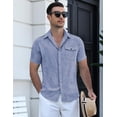thumbnail image 3 of COOFANDY Men's Cool Linen Cotton Short Sleeve Shirt, Casual Button Down Shirt for Beach Summer Wedding Daily, 3 of 9