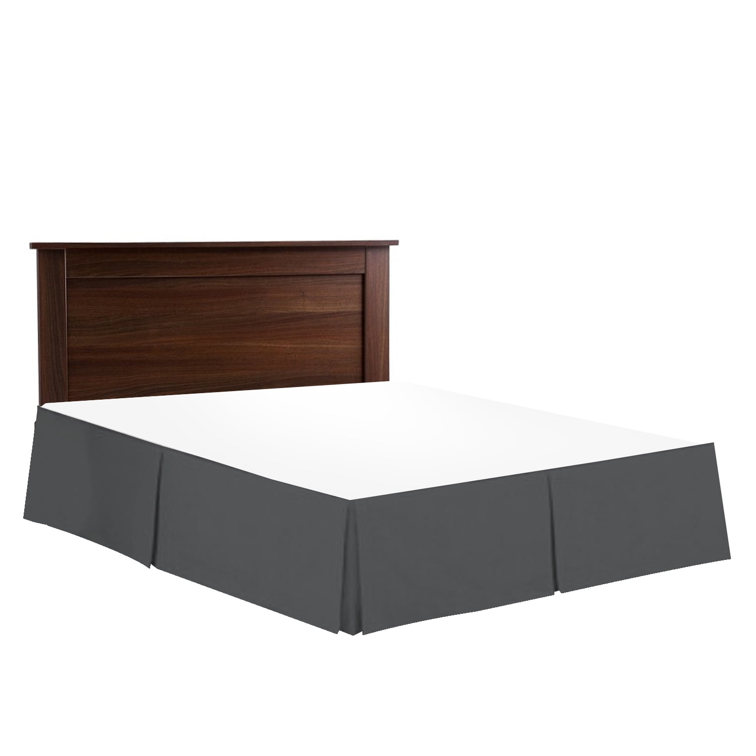 TIFEE Tailored Bed Skirt, Gray Microfiber Pleated, Queen