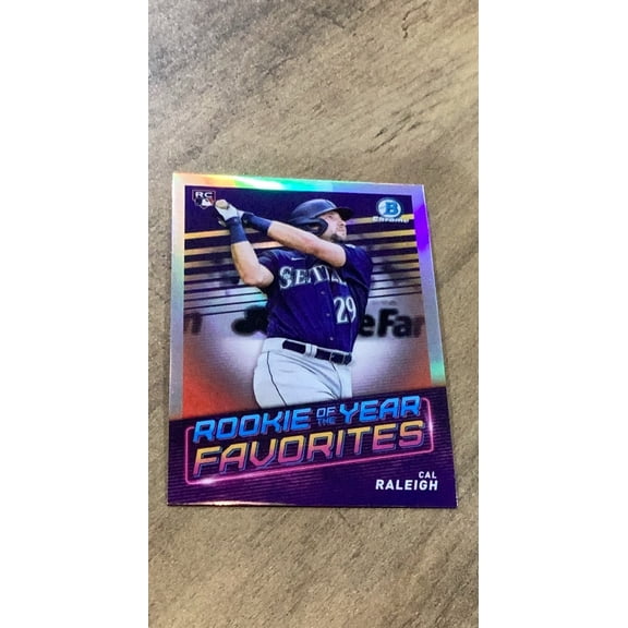 Cal Raleigh 2022 Bowman - Rookie of the Year Favorites Mojo Refractors ROYF-7 trading card