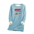 thumbnail image 1 of Birdeem Hauts de Noël pour Femmes Col Rond Épais en Peluche Manches Longues, 1 of 1
