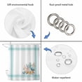 thumbnail image 4 of Aqua Coastal Shower Curtain, Waterproof Shower Curtains for Bathroom, Nautical Seashells Coral Leaves Stripes Washable Fabric Bathtub Curtain Set Bath Decor with 12 Hooks 48"x72", 4 of 8