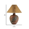 thumbnail image 5 of Siya 26 Inch Table Lamp Urn Shaped Base Deer Carvings Black Brown  - Saltoro Sherpi, 5 of 5