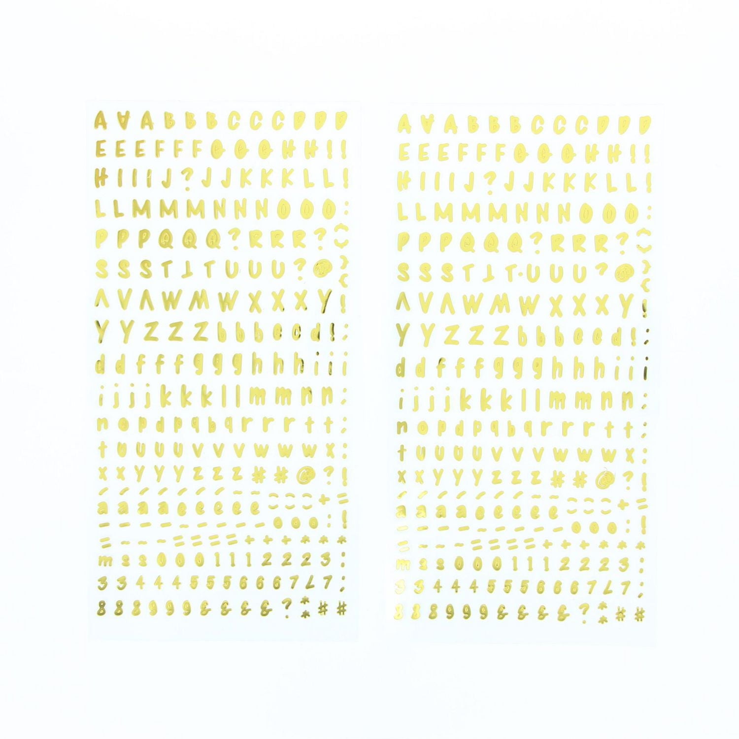 CRAFTY & CO. Autocollants d'alphabet, dorés, décoratifs, 518 pièces, bricolage, artisanat