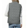 thumbnail image 7 of Womens Winter Vests Sleeveless Fleece Jacket Zip Up Stand Collar Long Warm Coat with Pockets Outerwear, 7 of 7