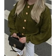 thumbnail image 3 of Cardigan PRETTYGARDEN Mujer Corto Verde Militar XL, 3 of 5