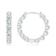 thumbnail image 2 of Angara Lab Grown Diamond Hoop Earrings for Women in 14K White Gold - April Birthstone Jewelry | Prong Set 1.66ctw Lab Created Diamond Hoops, 2 of 7