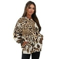 thumbnail image 7 of Xoenoiee Leopard Cow Print Women's Oversized Sweatshirts with Pockets, Crewneck Long Sleeve Tunic Pullover Shirts 2025 Fall Clothes Plus Size, Size M, 7 of 7