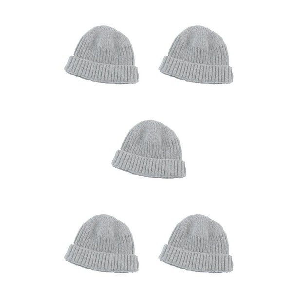 Gorras de Otoño invierno Qarigey gorros de melón de punto Sombreros de protección Jersey Hip Hop gris claro