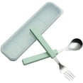 thumbnail image 1 of 2-Piece Children Flatware Set 18/10 Stainless Steel Child Tableware Set Silver Cutlery Set Silverware Dinner(Blue), 1 of 5