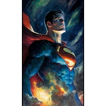 5D DIY Full Drill Diamond Painting Kit, Adults & Kids Round Crystal Diamond Art Number Kits, Perfect for Home Wall Deco Series (Superman 12 x 16 inch)