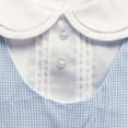 thumbnail image 4 of Baby Boys' Side Tab Pintuck Gingham Romper, Blue, 6 Month, 4 of 5