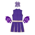 thumbnail image 5 of iixpin Cheer Leader Costume for Girls Sports Dress Outfit 6-16 Years Cheerleading Uniform Performance Dancewear A Purple 8, 5 of 6