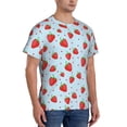 thumbnail image 2 of Bixox Men's Strawberry Printed Short Sleeve Skinny Athletic T-Shirt, 2 of 6