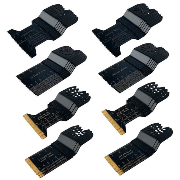 36 PCS Titanium Oscillating Tool Blades Metal Cutting,Universal Multi Tool Blades Kits for Metal Nails Wood and Plastic,Oscillating Saw Blades Fit Dewalt Ryobi Milwaukee Rockwell Fein