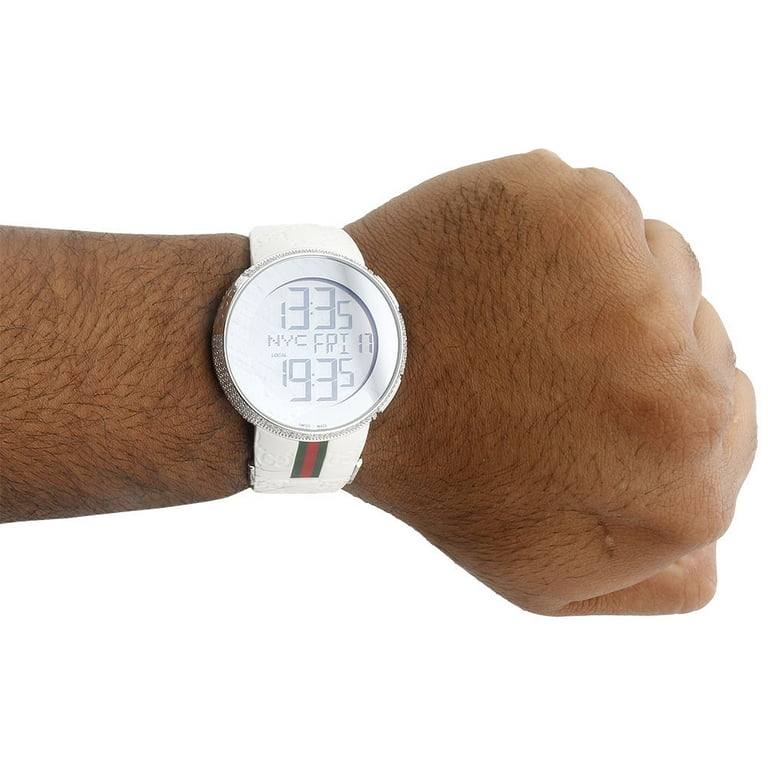 Brand New Mens Diamond Watch I Gucci Digital White Band Brand New Mens Diamond Watch I Gucci Digital White Band