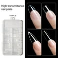 thumbnail image 2 of dianhelloya 100Pcs/Box Fake Nails Water Drop T-Shaped Short Round Square Head Ultra Thin DIY Transparent Artificial Nails False Nail Extension C, 2 of 8