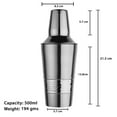 thumbnail image 3 of diollo Stainless Steel Hammered Band Cocktail Shaker with Strainer - 500 ml, 3 of 5