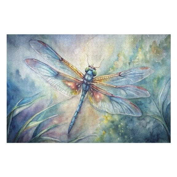Puzzles for Adults 300 Pieces - Dragonfly Nature Wooden Jigsaw Puzzle - Perfect Interlocking Clear Printing - Adults Educational Puzzle Ideal Gift