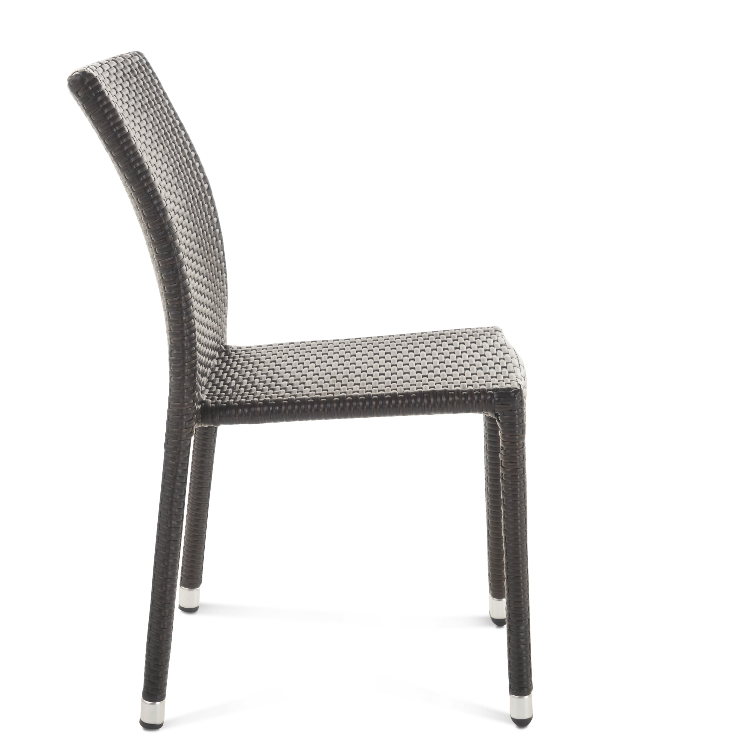 Vera Outdoor Wicker Armless Stack Chairs with an Aluminum Frame, Set of 2, Multibrown