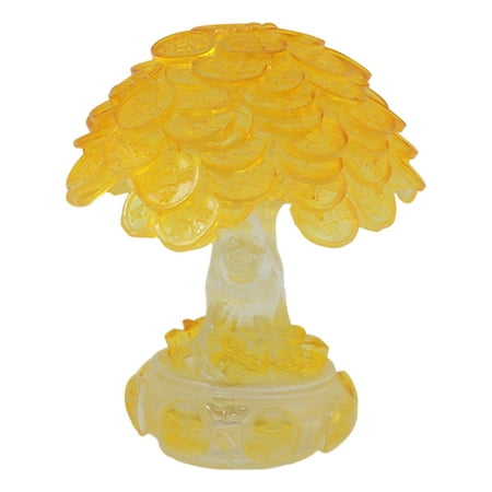 Abundance Gift - Ebros Golden Translucent Feng Shui Golden Money Prosperity Tree Statue 4.75