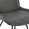 thumbnail image 4 of Armen Living Coronado Contemporary Dining Chairs in Gray Faux Leather and Gray Finish, Set of 2, 4 of 10