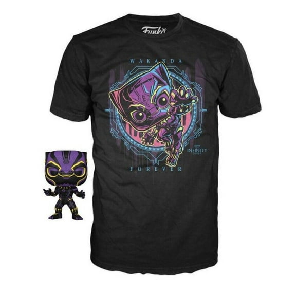 Funko POP! Blacklight - Black Panther POP & Tee Size M