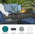 thumbnail image 5 of Brafab 7 Seat Outdoor Patio Furniture Set with with22.8 High Back Swivel Chair and 44" Gas Fire Pit Table, PE Wicker Patio Conversation Sets Outdoor Sectional Chair Sofa Set for Yard Garden Porch, 5 of 8