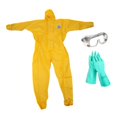 thumbnail image 4 of Combinaison de Protection, Combinaisons de Protection Chimique pour Hommes Imperméables, Costumes Confortables avec Capuche Fermeture Éclair Taille Élastique, Polypropylène Usage Industriel Combinaison à Capuche, Travail TG avec Gants, 4 of 10