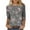 Gray, variant on HongQid 3/4 Length Sleeve Womens Tops Floral Crewneck Shirts Casual Tunic Blouses Summer Basic Tees