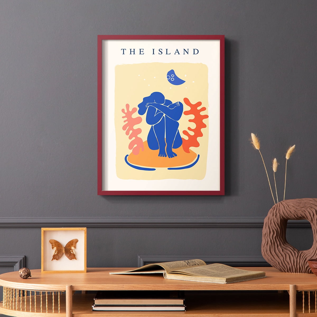 Matisse CCCXIV in Red Solid Wood 11 x 14 Framed Print