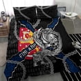 thumbnail image 4 of Finland Vikings Bedding Set Nordic Lion Bound in Runes and Chains DT02, 4 of 7