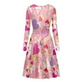 thumbnail image 5 of Renewold Women Long Sleeve Dresses for Special Occasions Casual Hearts Basic Skater Dress Size 4XL Daily Life Birthday Party Formal Pleat Dress, Valentine's Day, 5 of 7