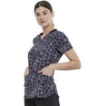 thumbnail image 3 of Cherokee Infinity Women Medical Scrubs Top V-Neck CK634, XS, Marbled Hearts, 3 of 5