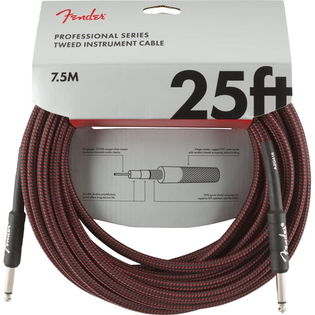 Cable de instrumentos Fender Professional Series Tweed de 25 pies